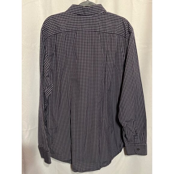 Gap Mens XL Black & Slate Checkered Long-Sleeve Button-Down Shirt - Picture 2 of 9